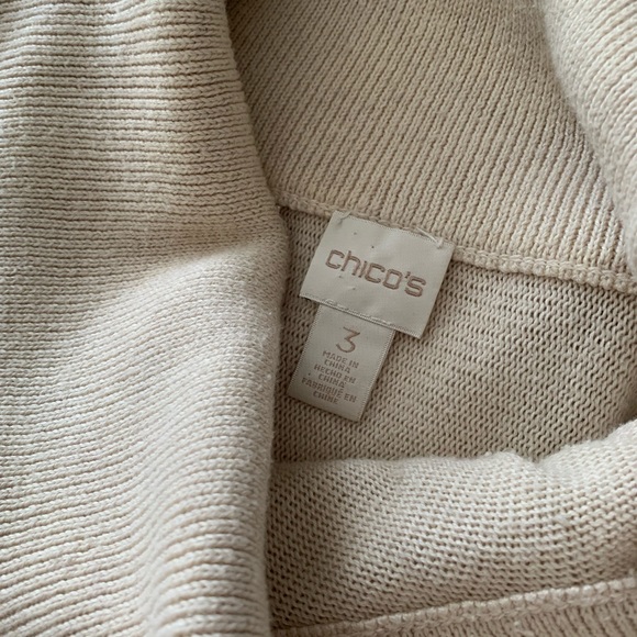 Chico’s sweater. Cream cowl neck, 3/4 sleeves, dolman/boxy shape, VERSATILE! - Picture 10 of 12